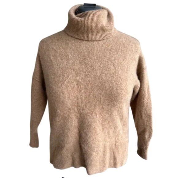 The Group by Babaton tan ribbed turtleneck cashmere sweater size M - Picture 1 of 10